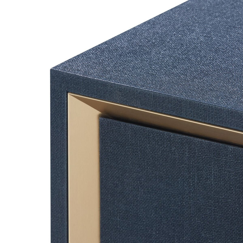 Ansel 72'' W Sideboard, Navy Blue, Polished Brass, Kelly - Trapezoid