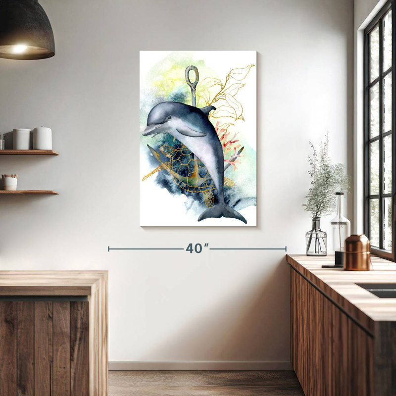 Brampt Dolphin Underwater, 39" H x 26" W