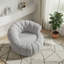 Fauteuil d'appoint pivotant à 360 ° en chenille, fauteuil demi-tonneau rond surdimensionné avec capitonnage et dossier matelassé-10533362