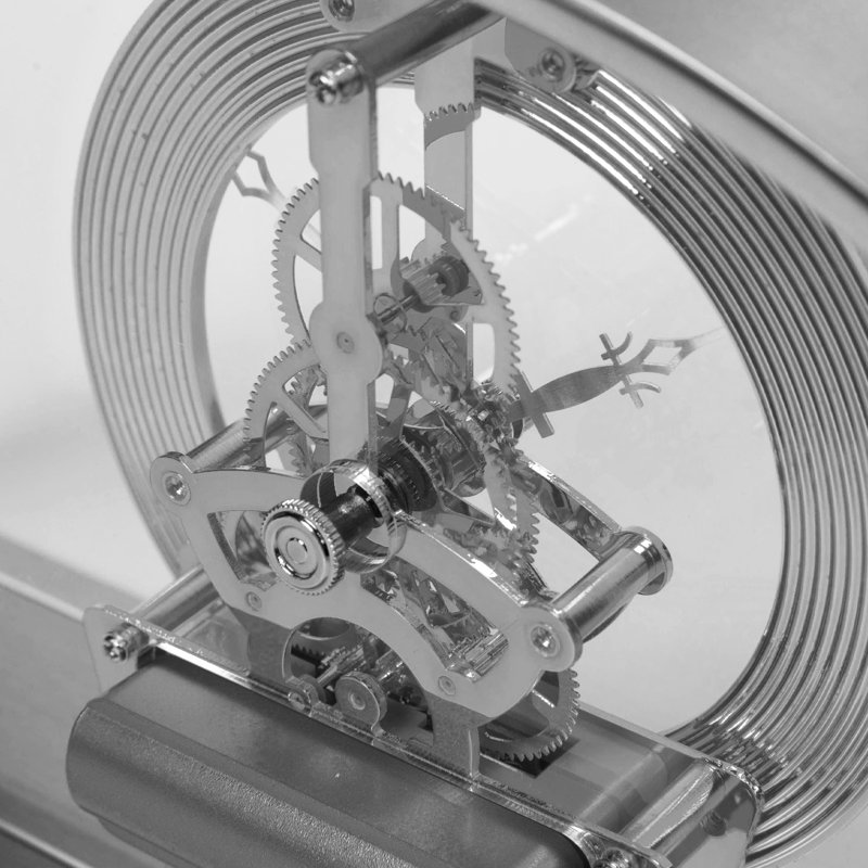 Roman Numeral Metal Quartz movement / Crystal Tabletop Clock, Silver