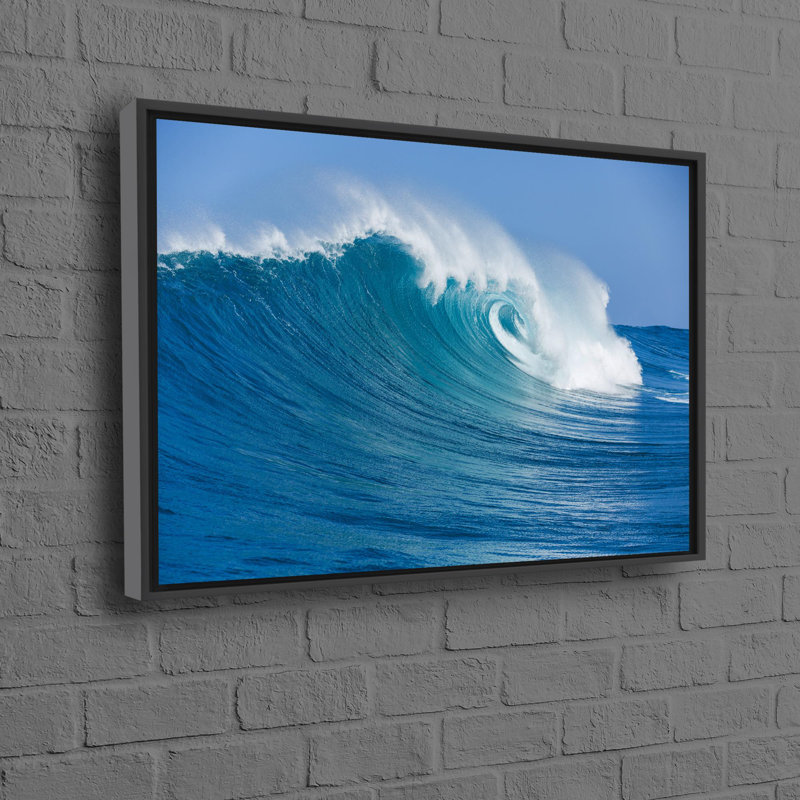 Art mural océanique avec vagues imprimées sur toile de coton, idéal pour décorer une chambre de bébé garçon personnalisée