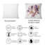 Carré, fleurs rétro mauves avec feuilles brunes - coussin décoratif traditionnel-60159523