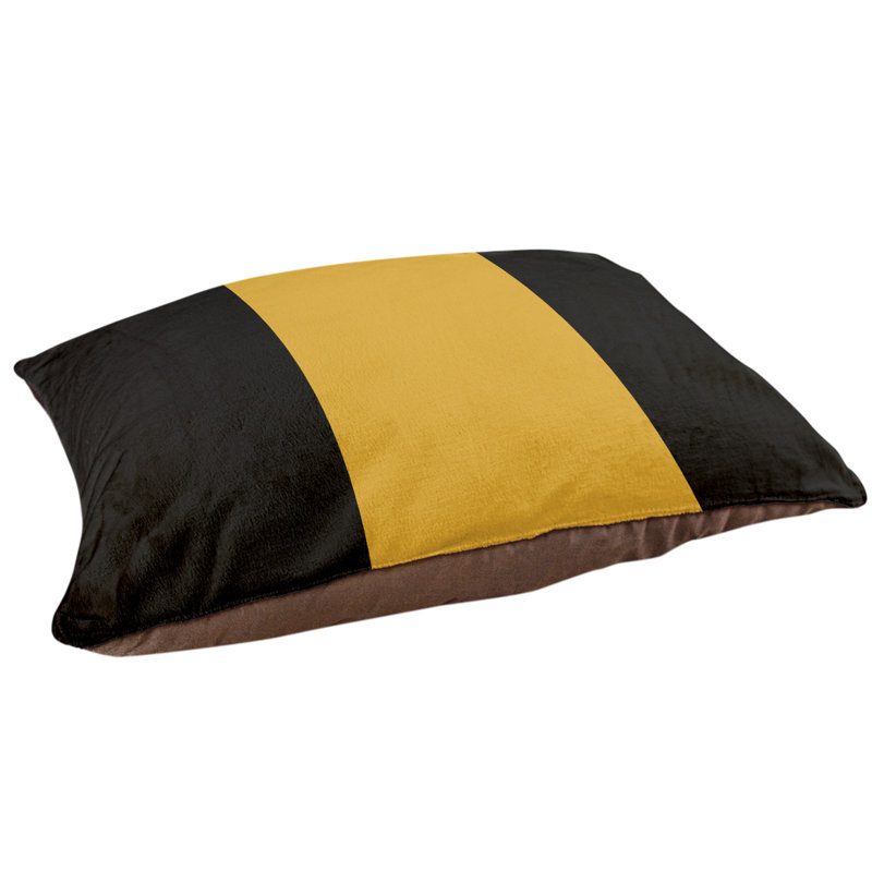 Coussin d'extérieur New York, Petit (l 28 po x P 18 po x H 6 po), Noir / or