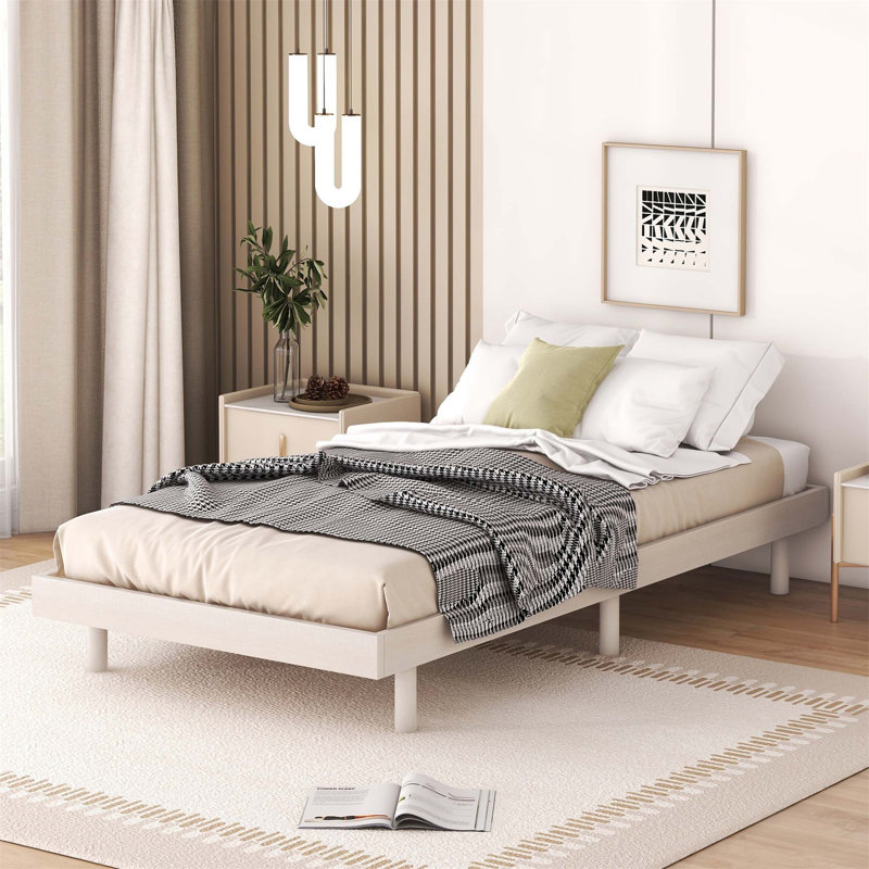 Base de lit plateforme flottante de conception moderne pour une stabilité et une durabilité accrues, parfaite pour les chambres contemporaines