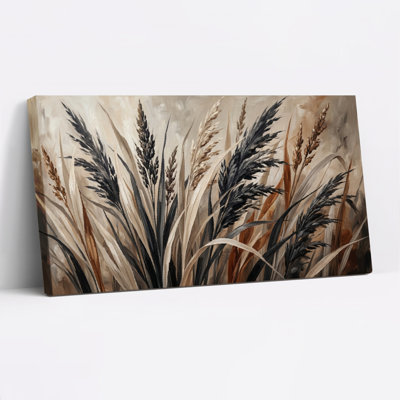 Ensemble de 1 tableau abstrait sur toile représentant des herbes