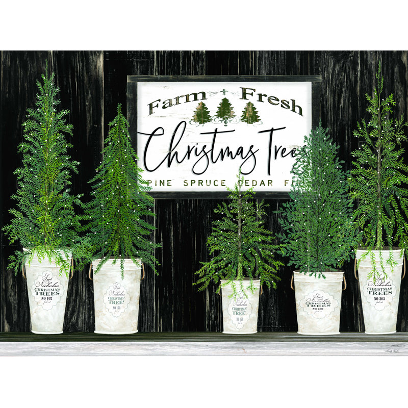 Farm Fresh Christmas Trees - Impression sur toile tendue, H 30 po x l 40 po