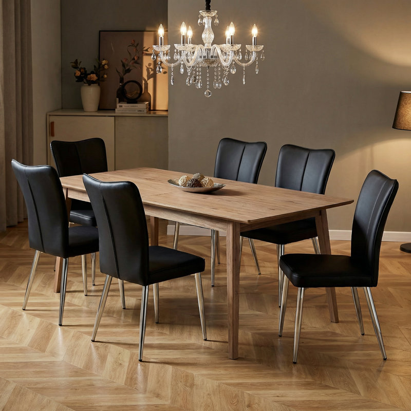 Chaises de salle à manger ergonomiques 18,4 po H 18,4 po, Noir