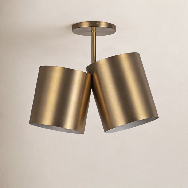 Keiko 2 - Light Semi Flush Mount, Brushed Gold