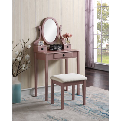 Ensemble coiffeuse et tabouret de maquillage Moniys