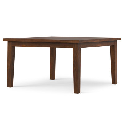 54" Walnut Wood Frame Base Square Dining Table
