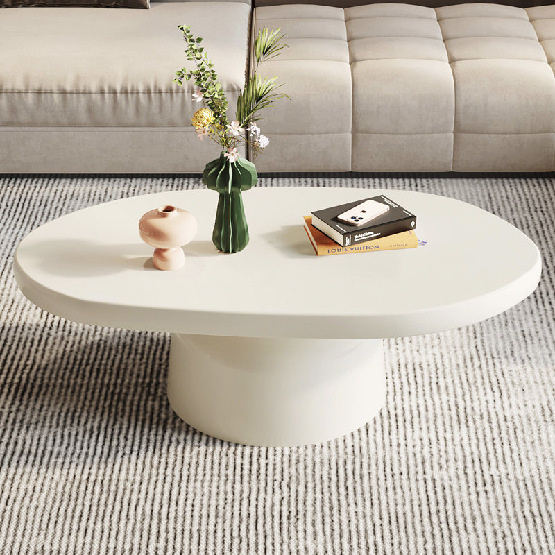 Guyii Oval Coffee Table for Living Room - Modern Center Table with Sturdy Frame