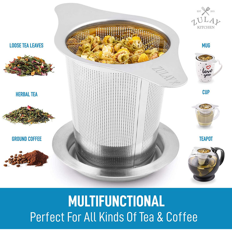 Large Stainless Steel Tea Infuser with Lid