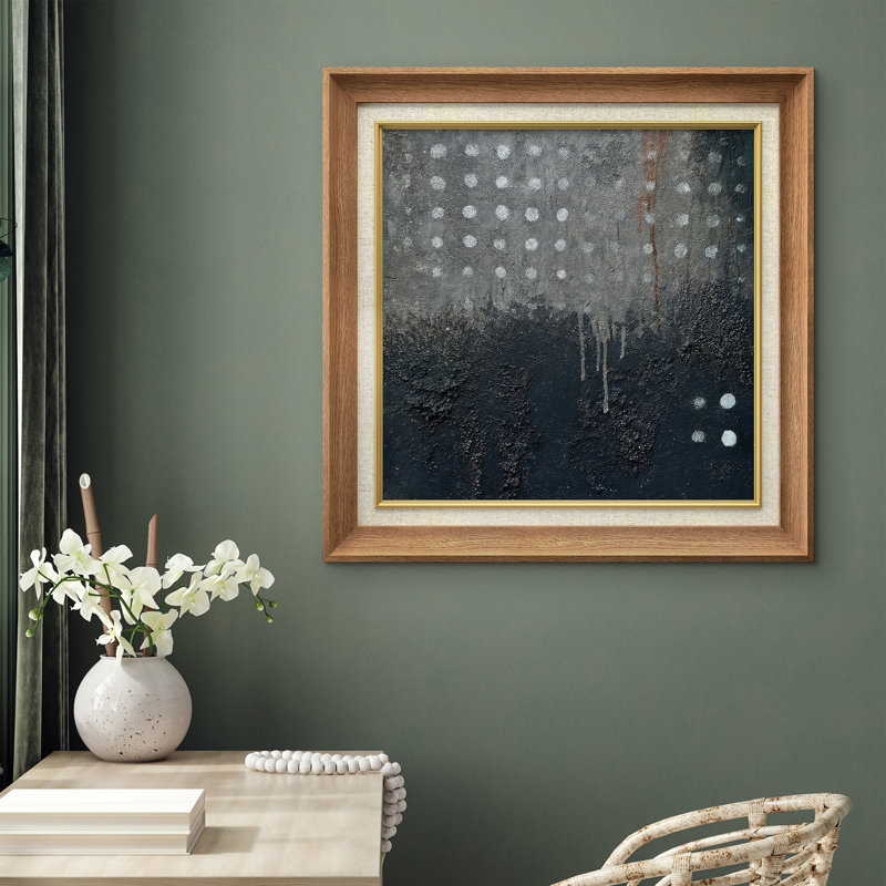 Art mural encadré de qualité supérieure - reproduction abstraite rétro pour décor de chambre à coucher - 26 po x 36 po