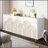 Modern Fluted Sideboard Buffet with Storage, Curve Element with Strict Lines, 4 Doors Storage Cabinet with Adjustable Shelves for Kitchen, Dining Room, Living Room-1531359254-1531359255