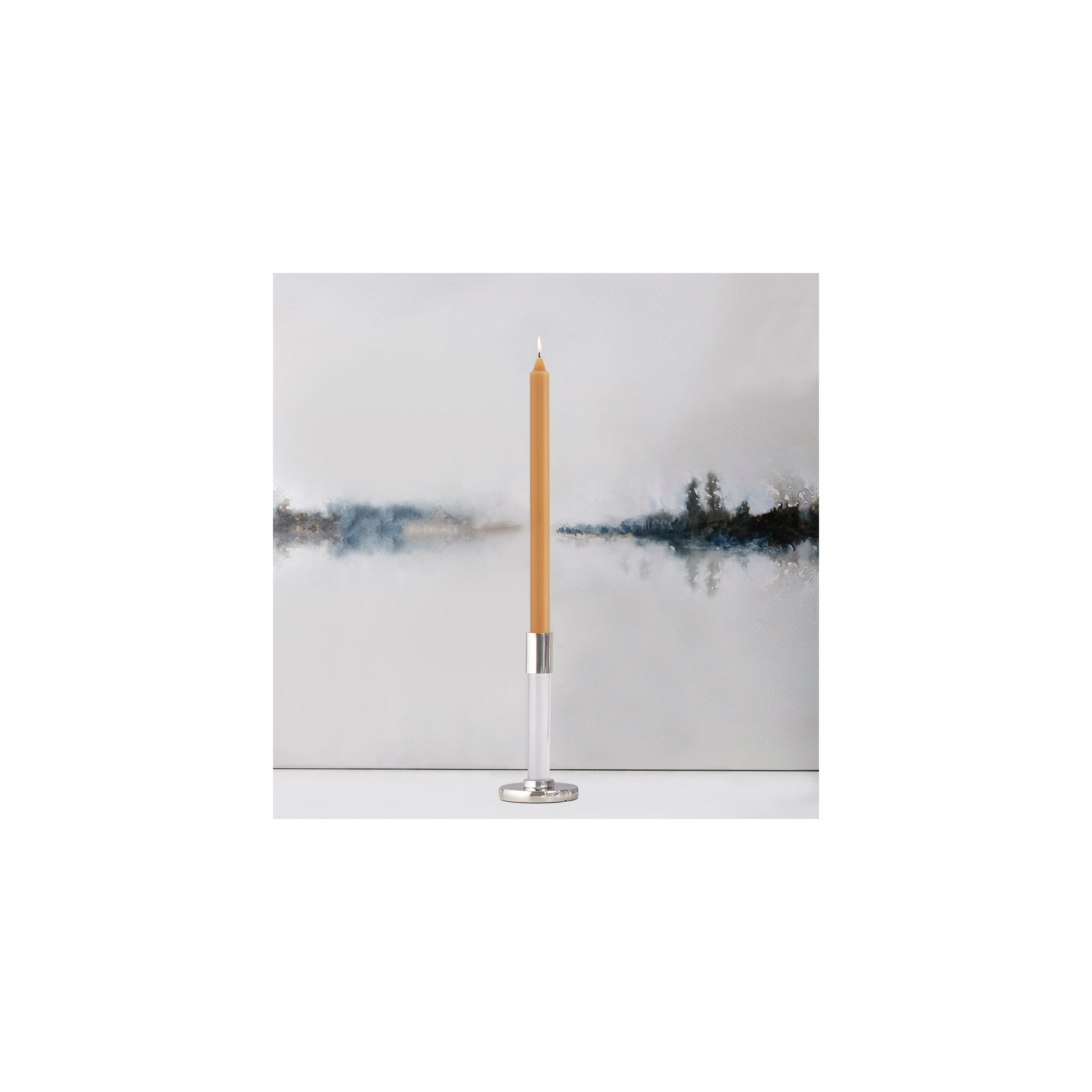 Root Candles Unscented Taper Candle, Taupe, 12" H x 0.88" W x 0.88" D