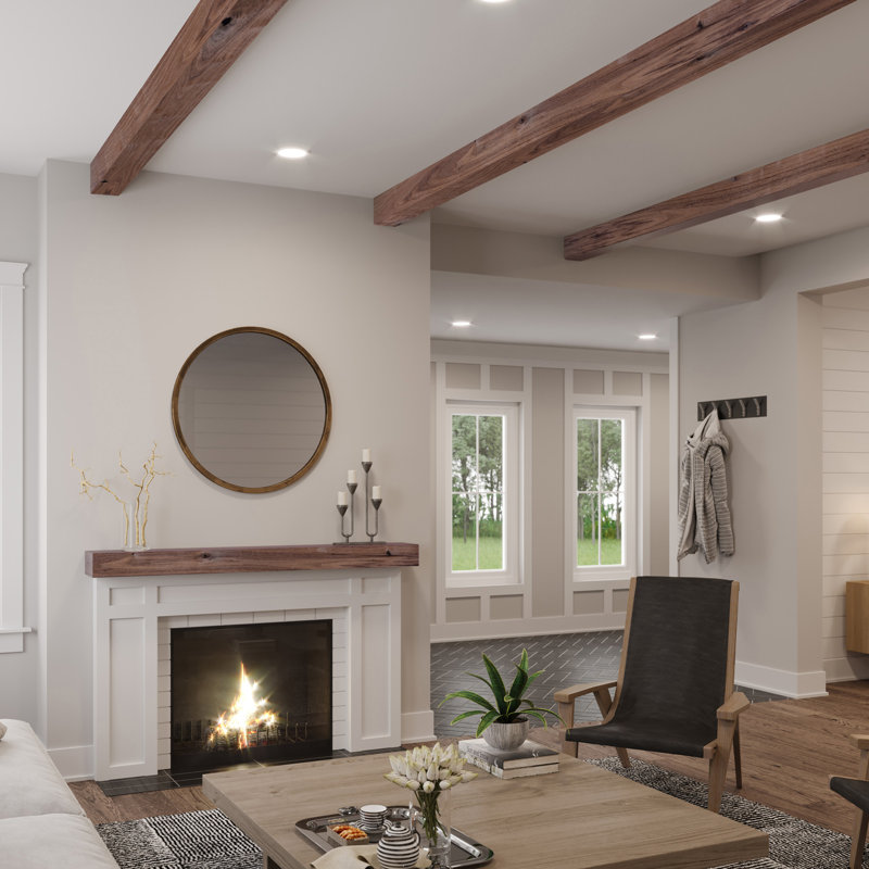 Rustic Walnut Unfinished Wood U-Shaped Decorative Beam