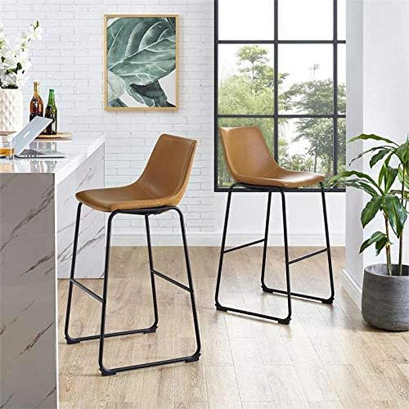 Leather Counter Stool, Tan