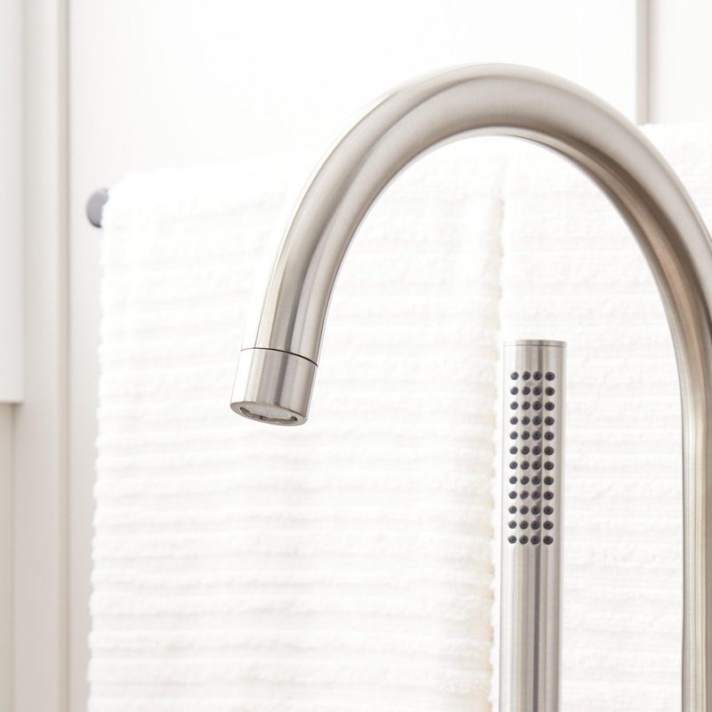 Lentz Freestanding Tub Faucet with rough-in valve - Lever Handle, Brushed Nickel