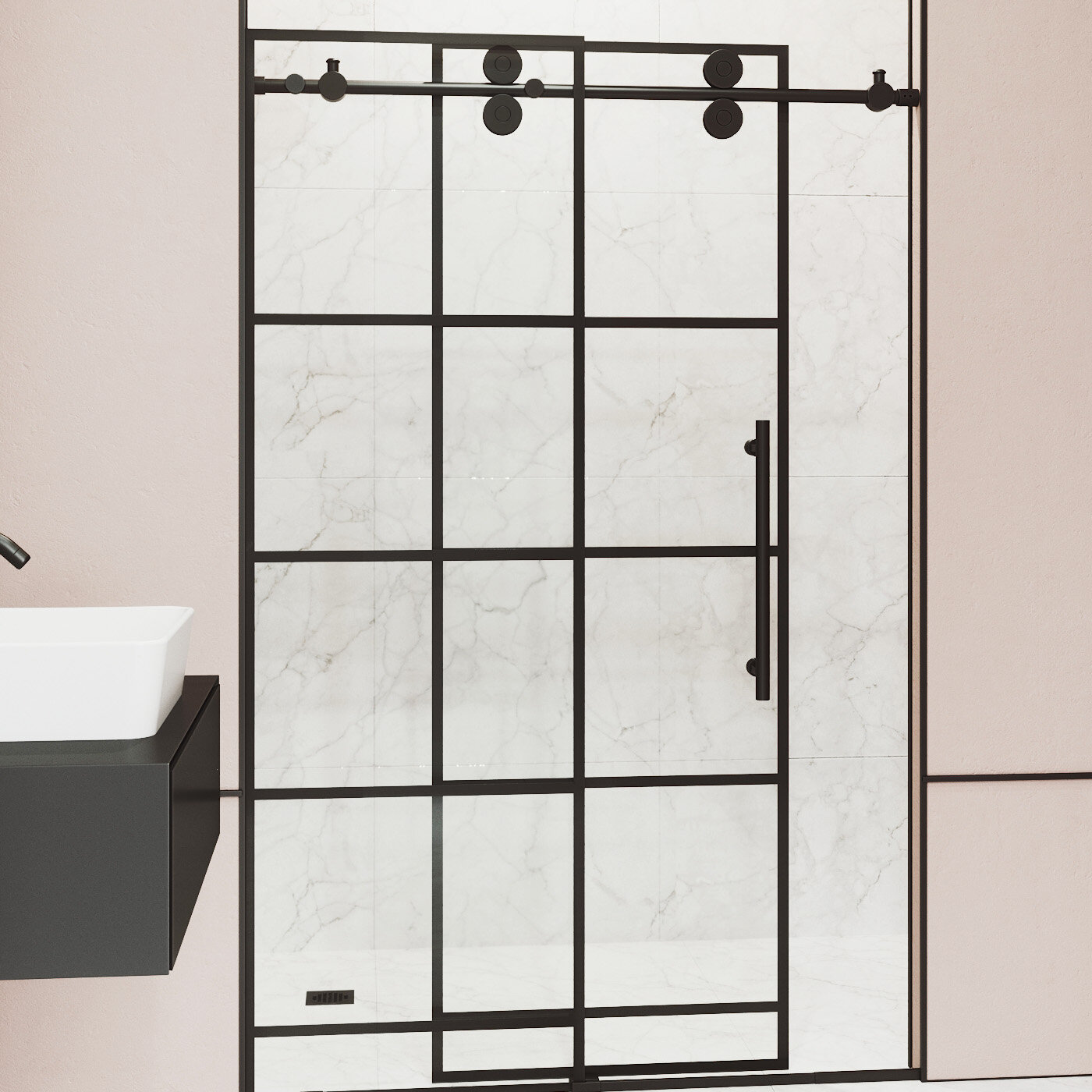 VIGO Elan Adjustable Frameless Sliding Shower Door