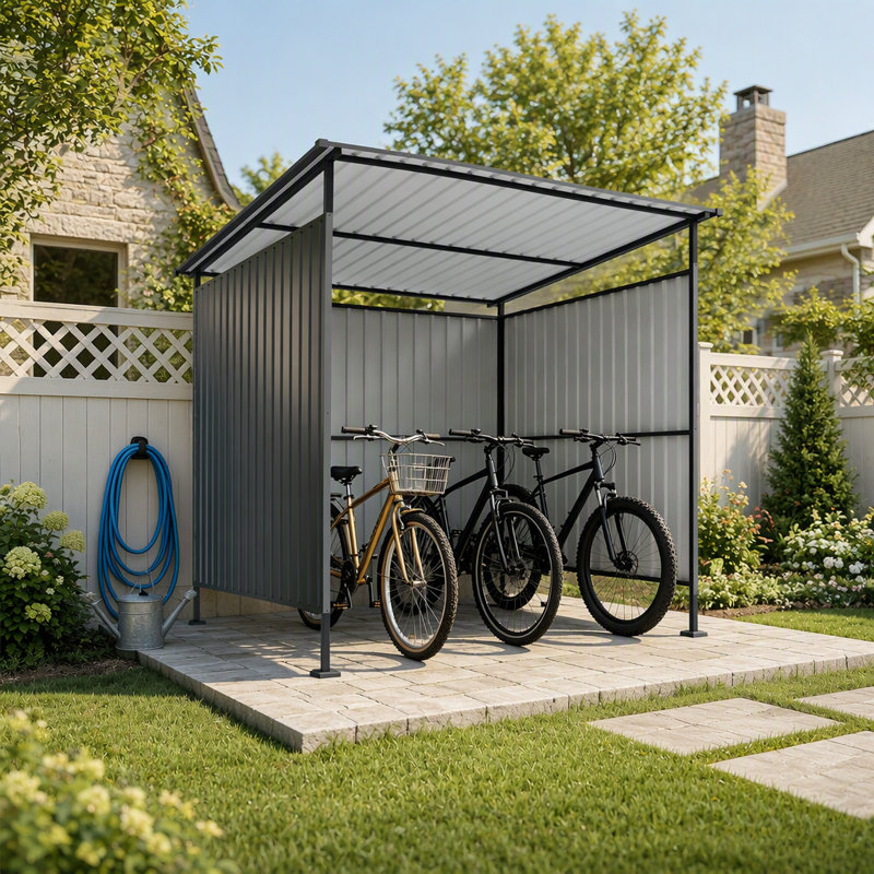 Pergola d'extérieur robuste de 6 x 6 pi avec toit rigide, pavillon de jardin multifonctionnel et remise pour patio et cour arrière