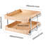 Tiroir en bois à 2 niveaux pour armoire, glissière à fermeture en douceur, rails en métal, rangement solide à hauteur réglable, réglages