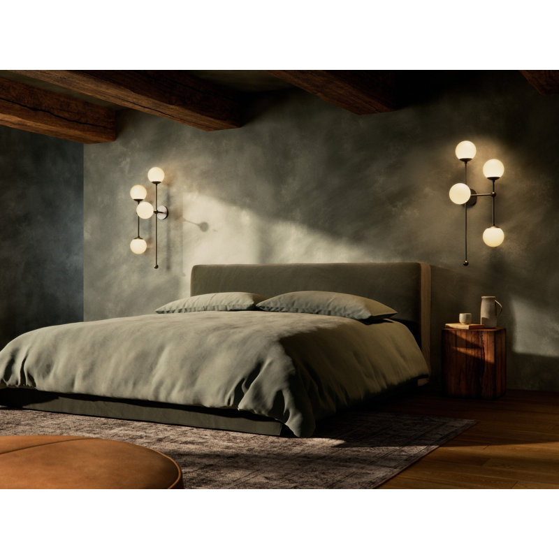 Armstrong 4 - Light Armed Sconce, Black Gunmetal, Opal Matte