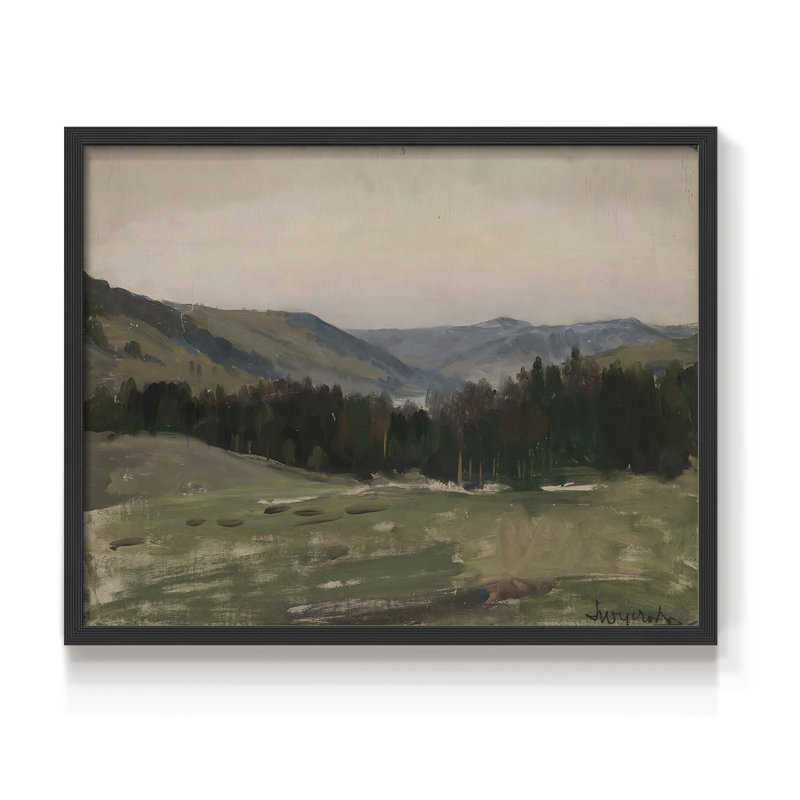Paysages rétro-CCDXLVII - impression encadrée - réaménageable, H 22 po x l 28 po, Noir