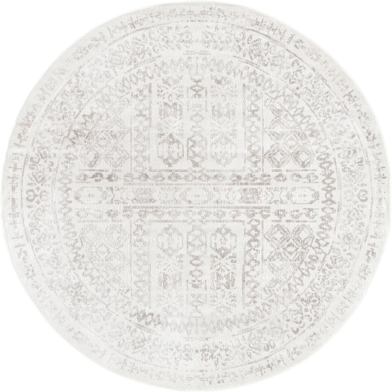 Micsunel Abstract Indoor Rug, Round 7'