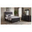 Ensemble de chambre à coucher Fernhollow Queen 3 pièces avec commode et miroir, en bois d'hévéa noir