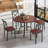 Kasandra 4 - Person Four Leg Dining Set, 5 Piece Dining Table Set for 4, Round Kitchen Table and 4 Metal Dining Chairs with Faux Leather Seats, Small Space Table Set for Kitchen, Dining Room, Breakfast Nook, Apartment-1239126594