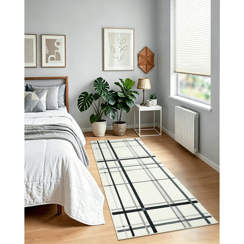 Tapis à poils doux doux à faible résistance aux taches, Begie, Rectangle 2' x 6'