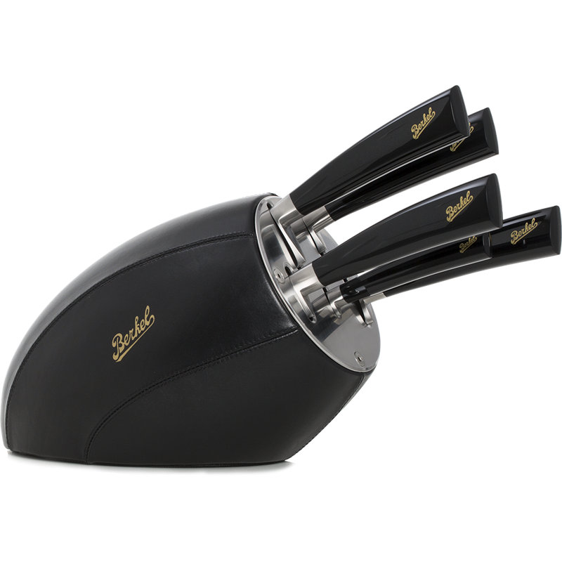 Berkel Elegance 6 Piece Stainless Steel Knife Block Set, Black