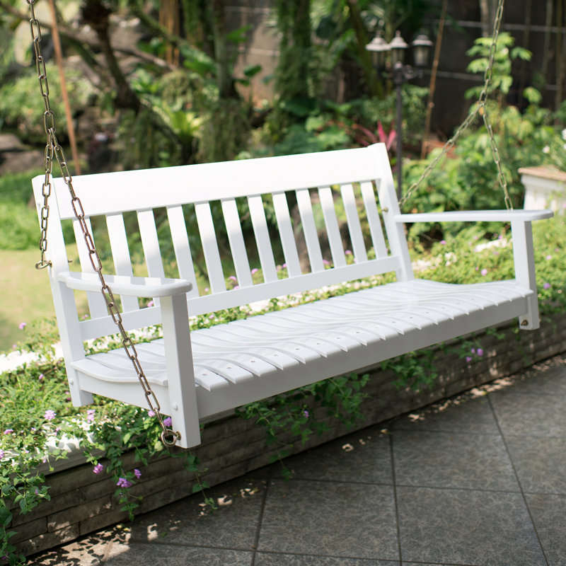Slevin 2 Person Mahogany Porch Swing, White