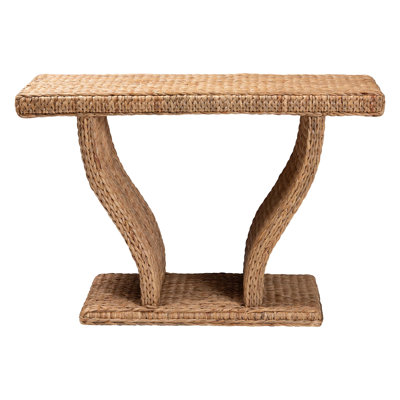 Bali & Pari Alyssa Seagrass Console Table - Handwoven Display Table With Sculptural Frame For Entryway, Hallway, Or Living Room