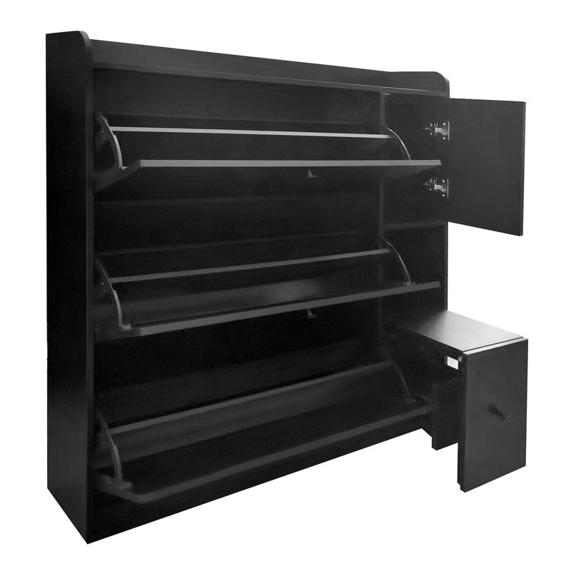  24 Pair Shoe Storage Cabinet, Black