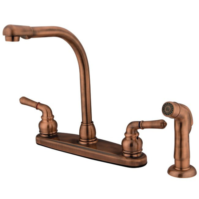 Kingston Brass Magellan Two-Handle 8" Centerset Kitchen Faucet, With Spray