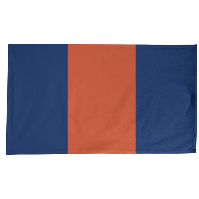 Edmonton Table Runner, Orange/Navy Blue/Orange, Cotton Blend, 102" x 58"