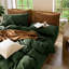 Ensemble de housse de couette légère avec fermeture à glissière 8 attaches 100% coton lavé MooMee-111275693-111990381