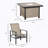 5 Piece Garden Patio Dining Set, Steel, Outdoor Conversation Set, Square Dinner Table