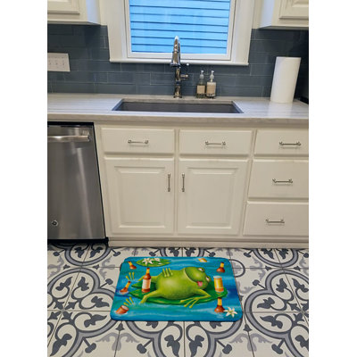 Tapis pour salle de bain en mousse à mémoire de bière à boisson de grenouille