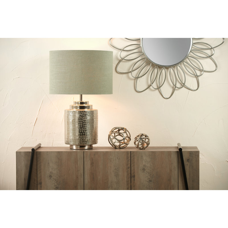 Hinderich Linen Drum Lamp Shade ( Uno ), 23cm H x 35cm W x 35cm D, Pine Green
