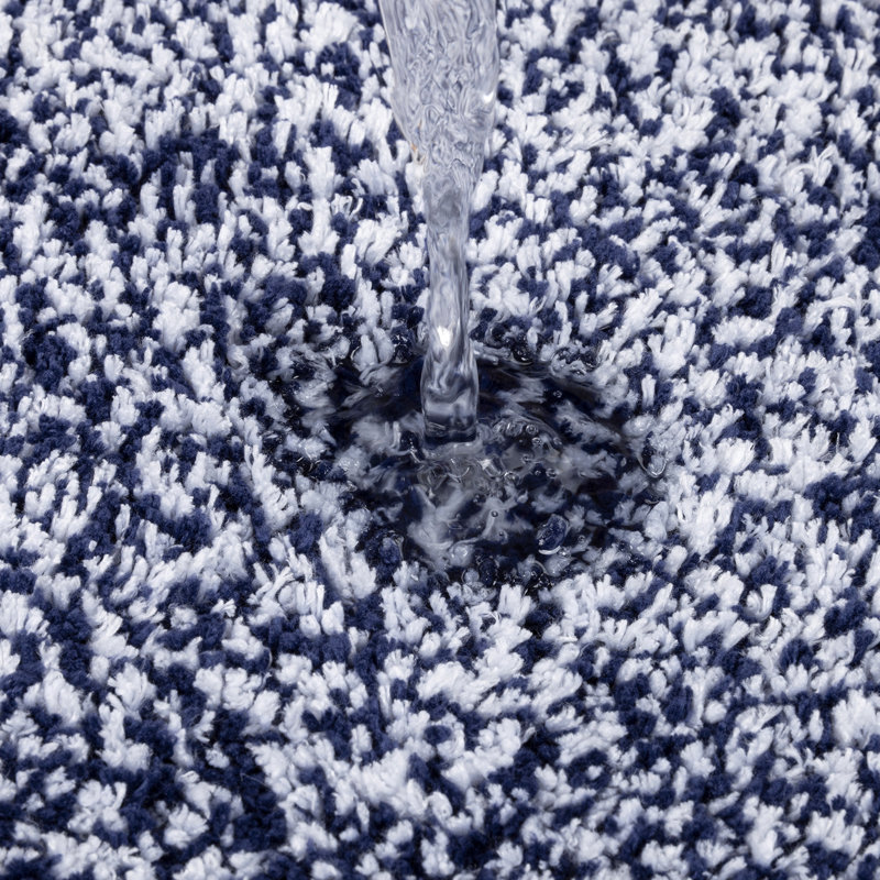 Ensemble de 4 tapis de bain en microfibre absorbante douce avec envers antidérapant (ensemble de 4), Marine
