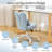 Adjustable Bow Teddy Fabric Bunny Ear Swivel Accent Chair Office Chair For Home Office Vanity-1705689844