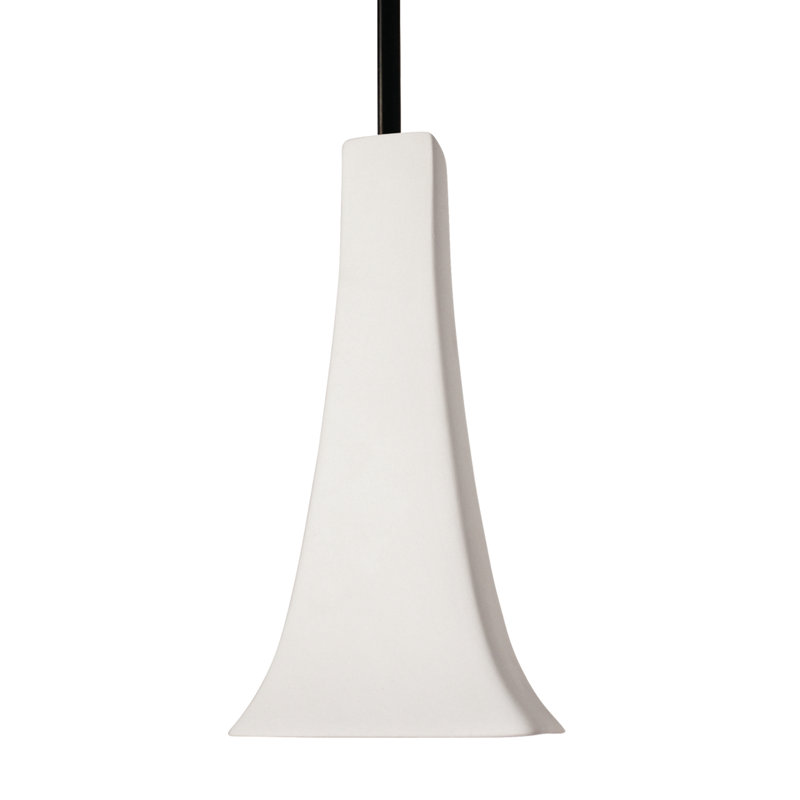 Luminaire suspendu conique unique à 1 lumière Shullsburg, Bisque