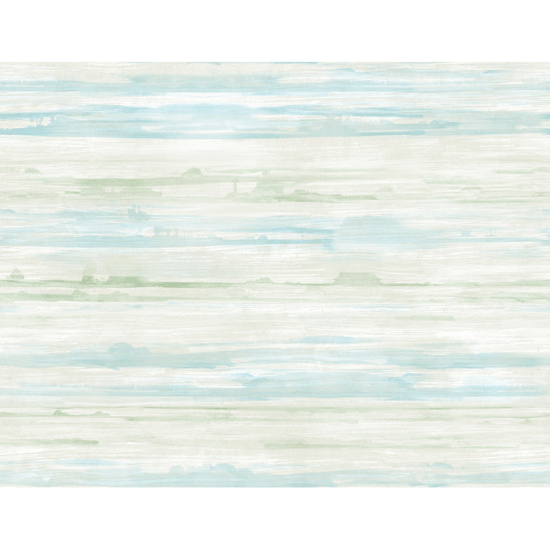 Rouleau de papier peint l 27 pi x l 27 po shibori Coldale, Perle / bleu pastel