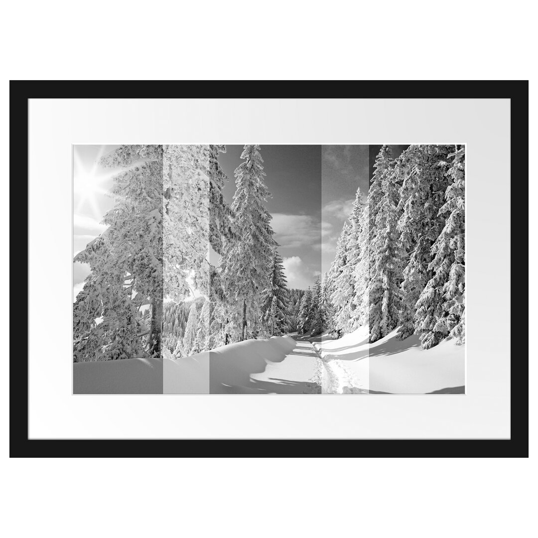 Gerahmtes Poster Winterlandschaft mit BÃ¤umen