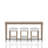 Absalom 4-Piece Mindi Console with Stools Set, Sand