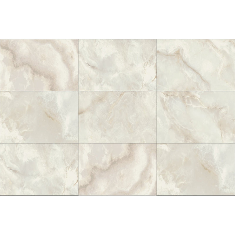 Marble 24" x 48" Porcelain Marble Look Wall & Floor Tile, Ivory/Gold/Gray
