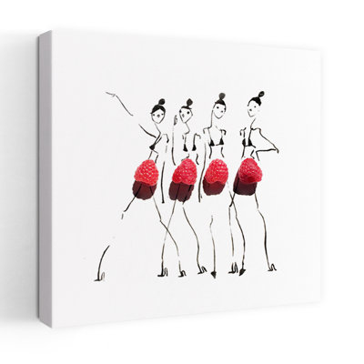 Raspberry Fashion Girls Abstract Elegant Minimalist Fruit Wall Art