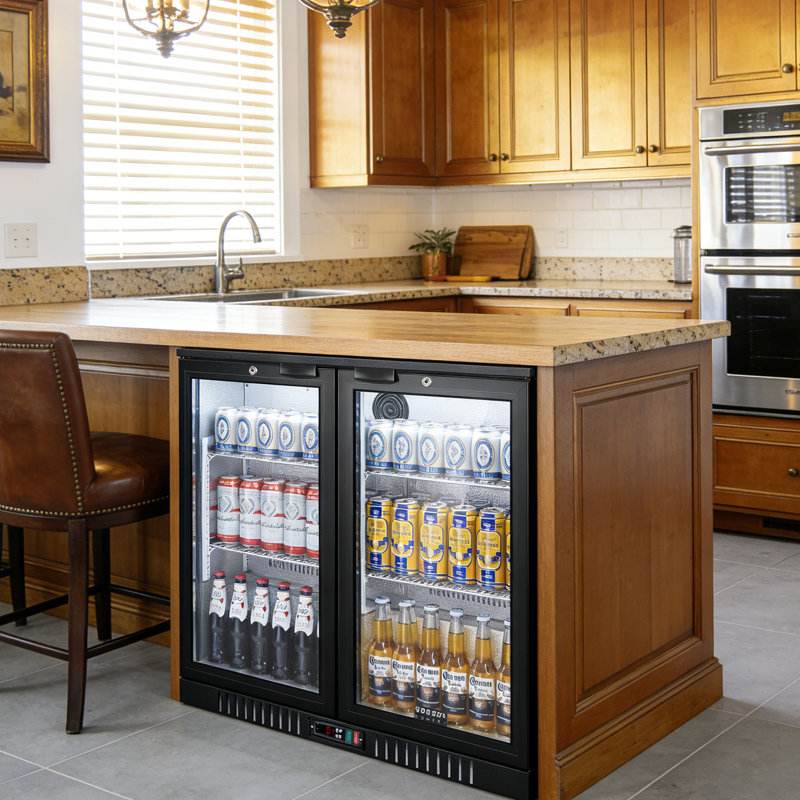  216-Can Beverage Refrigerator, Large Capacity Drink Fridge for Home Bar, Freestanding Beverage Cooler with Adjustable Shelves, LED Lighting,Black